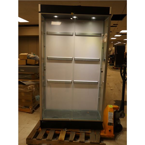 CABINET EN VERRE AVEC LUMIERES 42"x16"x74"