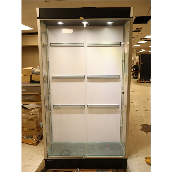 CABINET EN VERRE AVEC LUMIERES 42"x16"x74"