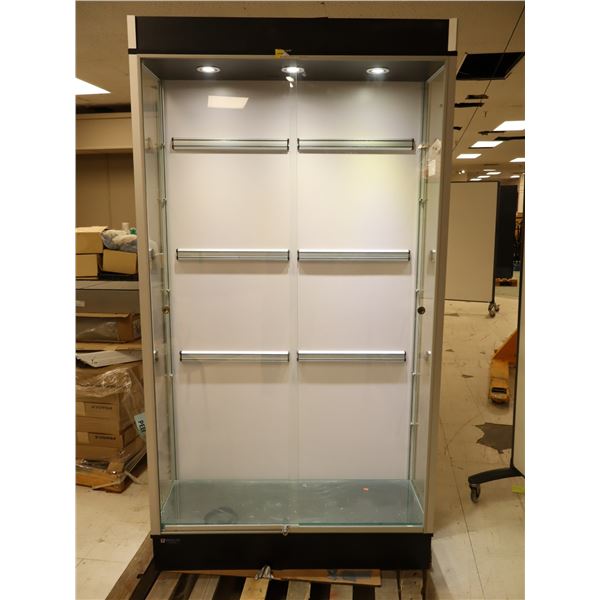 CABINET EN VERRE AVEC LUMIERES 42"x16"x74"