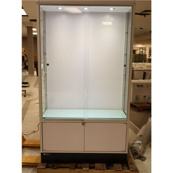 CABINET EN VERRE AVEC LUMIERES 42"x16"x74"