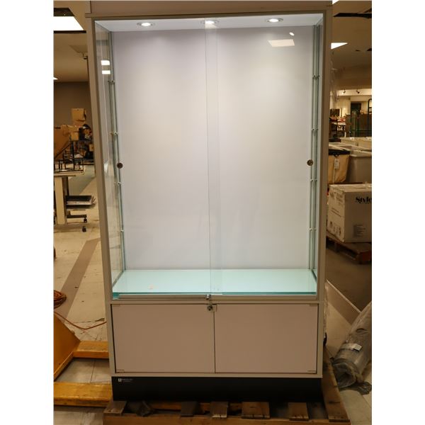 CABINET EN VERRE AVEC LUMIERES 42"x16"x74"