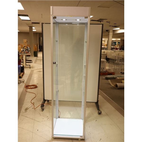 CABINET EN VERRE MOBILE AVEC LUMIERES 20"x20"x"x76"