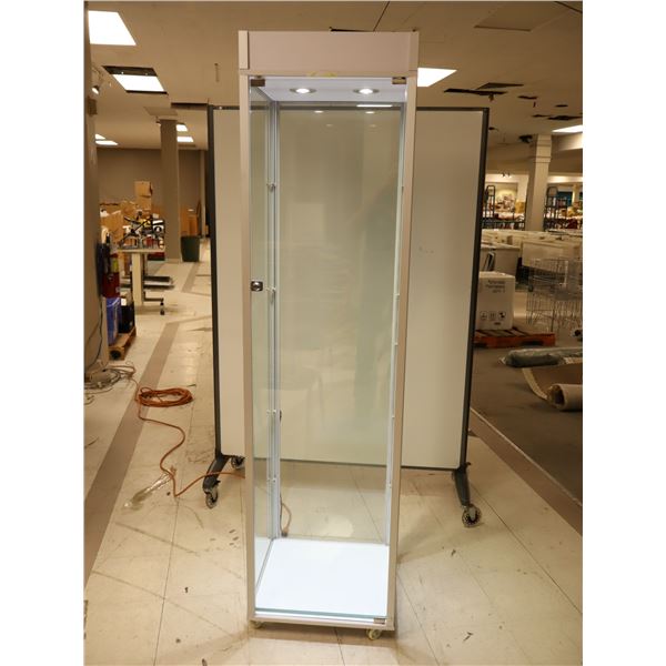 CABINET EN VERRE MOBILE AVEC LUMIERES 20"x20"x"x76"