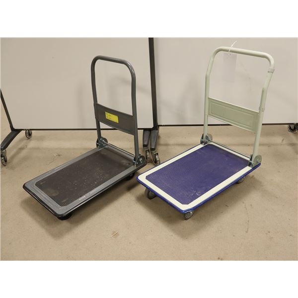 LOT DE 2 CHARIOT A PLATFORME PLIABLES