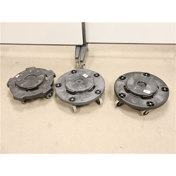 LOT DE 3 CHARIOT POUR POUBELLES ASST