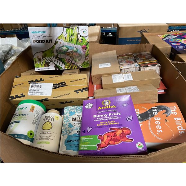 Box of New Books and Food Products