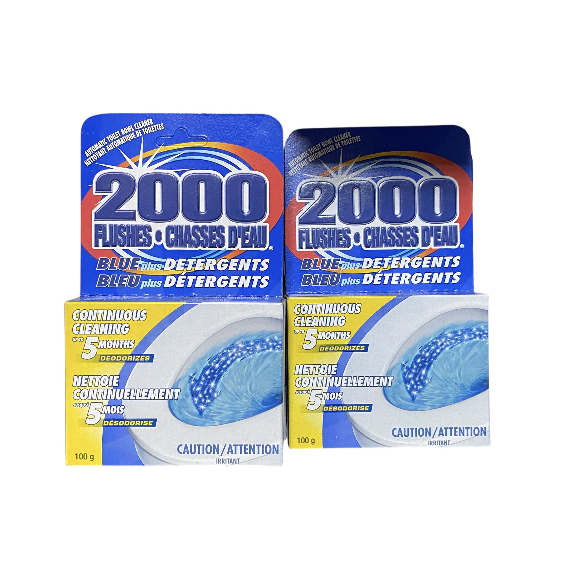 Flushes 12 Packs of 2000 Flushes Blue Toilet Cleaner - 100 gram packages
