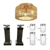 Image 1 : Group of 3 Misc - Set of 4 Glass Food Storage Jars, Boho Hanging Light, Decor, Etc.