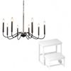 Image 1 : Group of Misc - 2x Two Step Stools, Seat Stool, Etc.