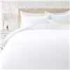 Image 2 : Amazon Basics Lightweight Microfiber 3-Piece Duvet Cover Set with Zipper Closure, Full/Queen, Pristi