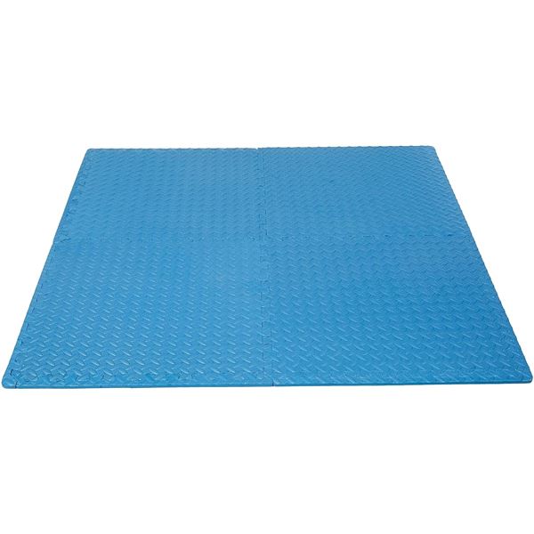 Amazon Basics Foam Interlocking Exercise Gym Floor Mat Tiles - Pack of 6, 24 x 24 x .5 Inches, Blue 