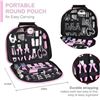 Image 1 : AmazonBasics Tool Set with Easy Carrying Round Pouch - 104-Piece, Pink Retail $105