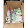 Image 1 : Box full of of Assorted Misc Cleaning Supplies - Including Tide Cleaner,Toilet Cleaning Gell, Pet Ha
