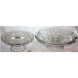 Lot of 2 Cake Plates
