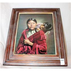 Framed Young Cheyenne Mother & Child