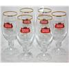 Image 1 : 6 Gold Trim Stella Artois Crystal Stemware