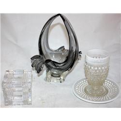 Lot--Fenton Hobnail, Waterford, Art Glass