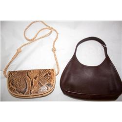 Coach Leather Handbag & Snakeskin Handbag