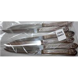 Lot of 6 Sterling Silver & Stainless Steak Knives