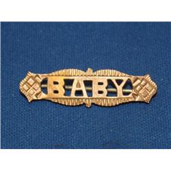 Antique C Clasp Pin With "Baby"