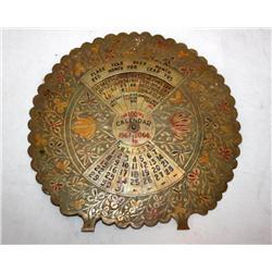 Vintage 1960's 100 Year Calendar Brass