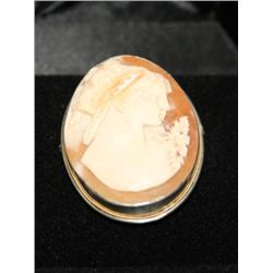 Antique 800 silver Cameo Pendant Brooch