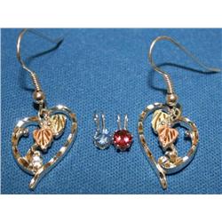 AAA Sapphire, Garnet Pendants & Black Hill Earring