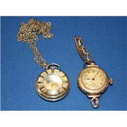 1920's Elgin Ladies Gold Filled & Endura Watch Nec