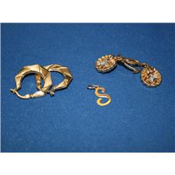 Diamonds, Gold Earrings & Initial "S" Pendant