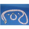 Image 1 : Rose Quartz Necklace, Bracelet & Earring Set