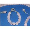 Image 2 : Rose Quartz Necklace, Bracelet & Earring Set