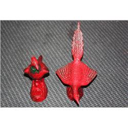 2 Royal Haeger Red Pheasants