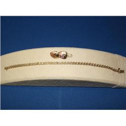 1.00Ctw Diamonds Tennis Bracelet & Gold Earrings