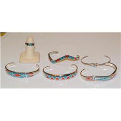 Lot Of  Bracelets With red & Blue Turquoise