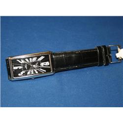 Activa Swiss Men's Watch Black Dial Leather Band