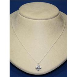 Silver Necklace With Baguette Diamond