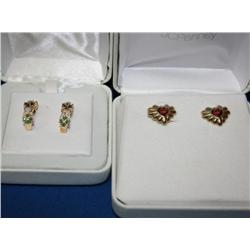 10k Gold & Vermeil Earrings With Stones