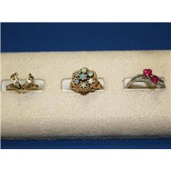 AAA Burmese Ruby, Diamonds & Australian Opal Ring