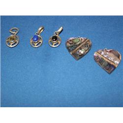 Lot Of 5 Sterling Silver Pendants 14.5g total