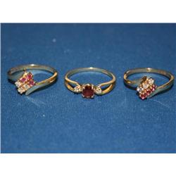 14k Gold Rings W/Diamonds & Rubies Times The Money