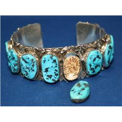 Sterling Silver Turquoise Navajo Bracelet