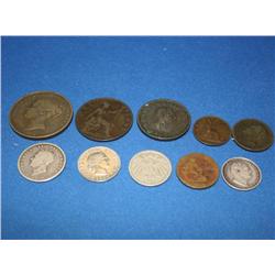 Lot Of 10 Coins Unidentified 1800's