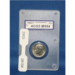 1968-P ACGS MS64 Liberty Dime