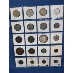 Sheet Of Foreign Coins Some Silver