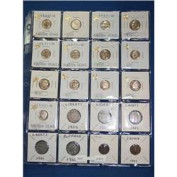 Sheet Of Proof Dimes-Liberty & Buffalo Nickels