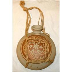 Signed Pottery Wall Flask