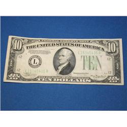Ten Dollar Note 1934-A Light Green Seal