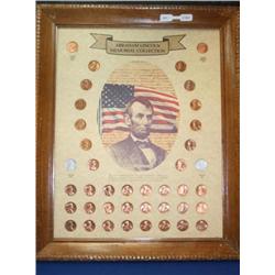 Framed Lincoln Memorial Penny Collection