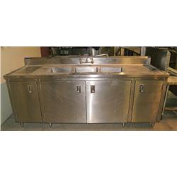 Stainless Steel Sinks and Storage Cabinet
