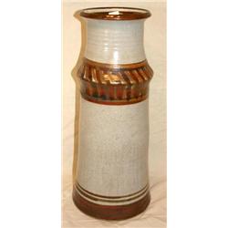 Signed Pottery Umbrella Stand 20" Tall